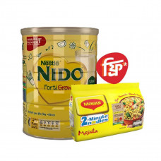 Nestle NIDO Fortigrow Full Cream Milk Powder 2.5 Kg TIN with FREE MAGGI Noodles 16pcs Pack